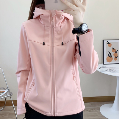春秋软壳衣女复合加绒保暖单外套