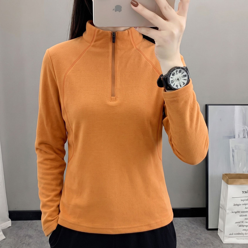 春秋抓绒衣女保暖长袖T恤打底衫