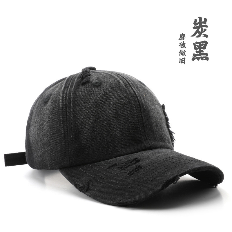 磨破复古水洗做旧纯棉鸭舌帽定制印刷刺绣logo男女潮流个性棒球帽