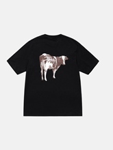 日本代购STUSSY GRASSFED TEE奶牛LOGO短袖T恤男女情侣潮流24SS