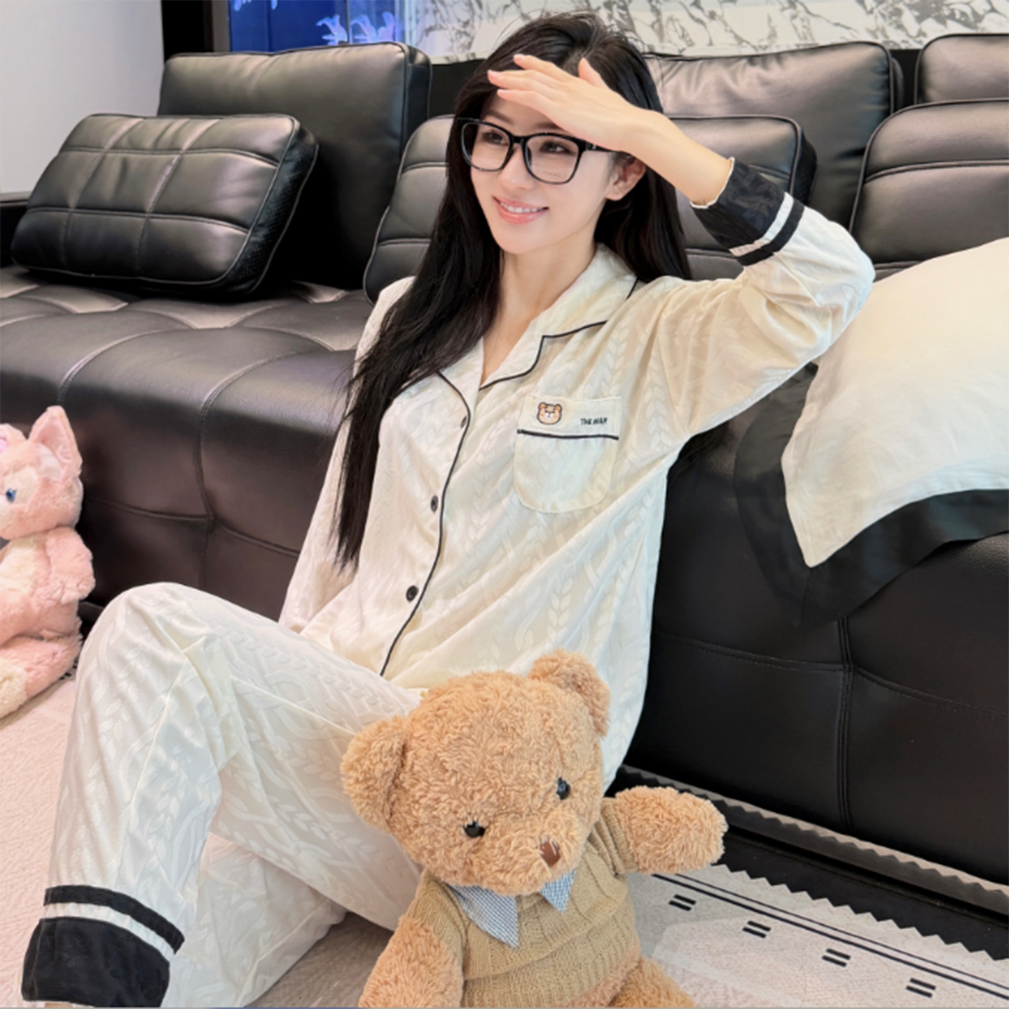 2026春夏女士长袖大码睡衣套装
