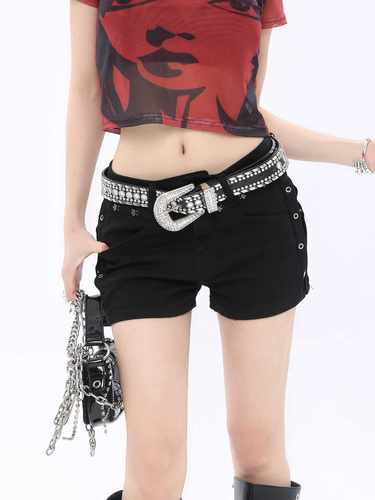 性感低腰ROY11柳钉包臀牛仔短裤