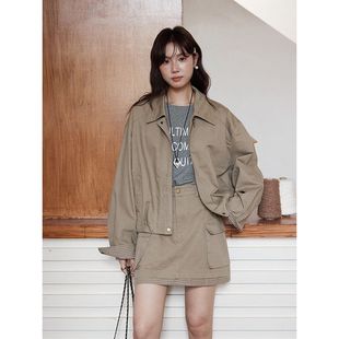 夾克外套女 約克郡手稿套裝 歌銘格子短款 半裙兩件套N620C 工裝