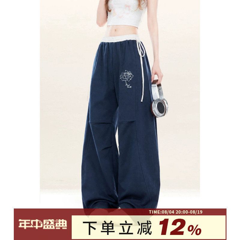 显瘦休闲裤女自然涩简约宽松