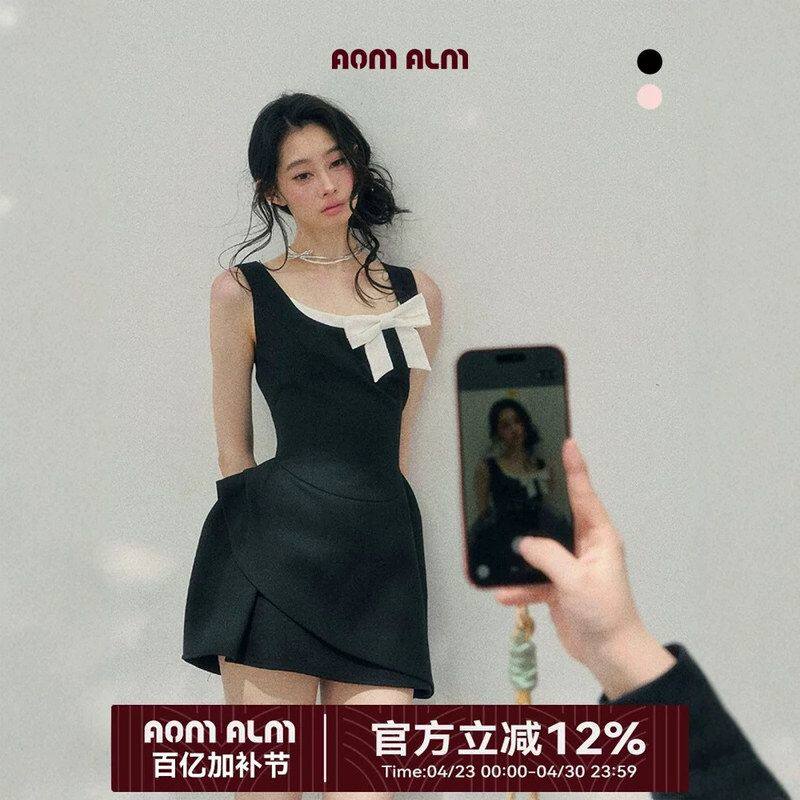 AOMALM少也眼"她的甜意沉落"假两件法式连衣裙女早春礼服裙短裙