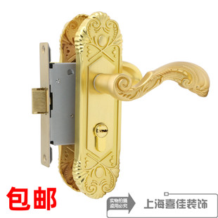 恒大地产工程锁卧室压把执手房间门锁孔距110mm130配5050单舌锁体