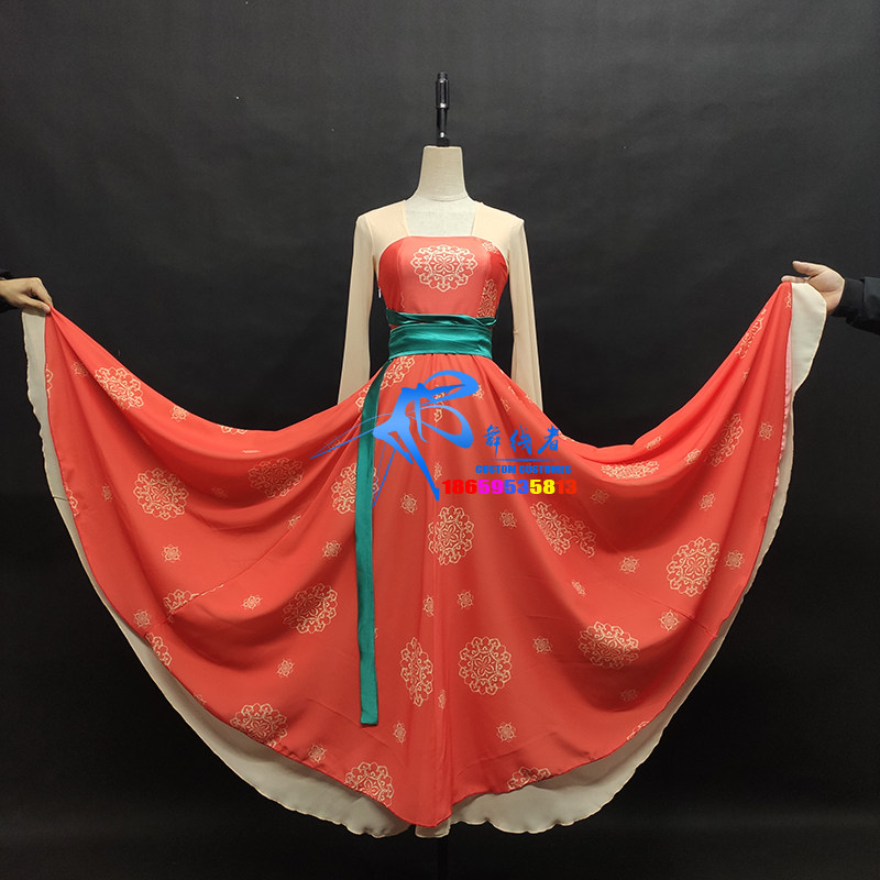 唐汉服古典舞蹈服汉唐演出服飘逸大裙摆艺考戏爵同款美人关表演服