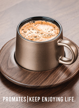 Promates杯子陶瓷咖啡杯高档精致男士马克杯高级金色商务礼盒装