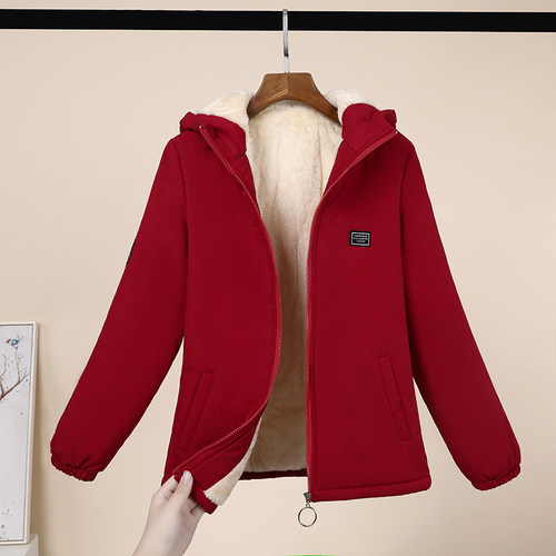 特厚羊羔毛加绒加厚短款派克服