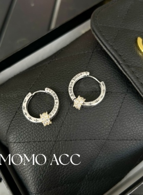 190新款自制做旧满印十字微镶耳扣