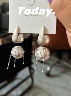 198新品可两戴珠珠流苏法式气质耳钉