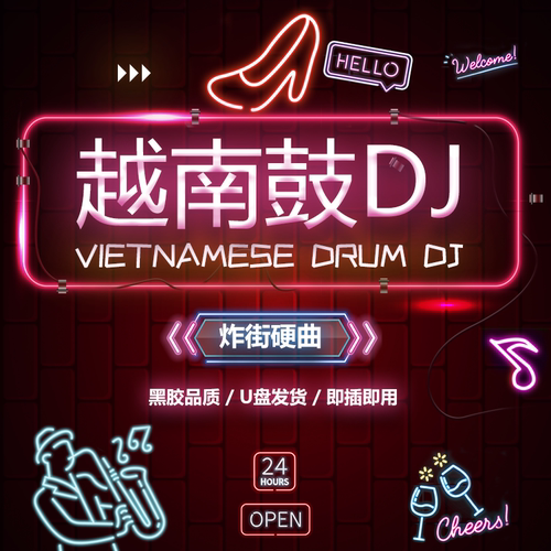 越南鼓DJ音乐U盘3D环绕汽车载串烧中英文歌曲重低音超嗨无损品质