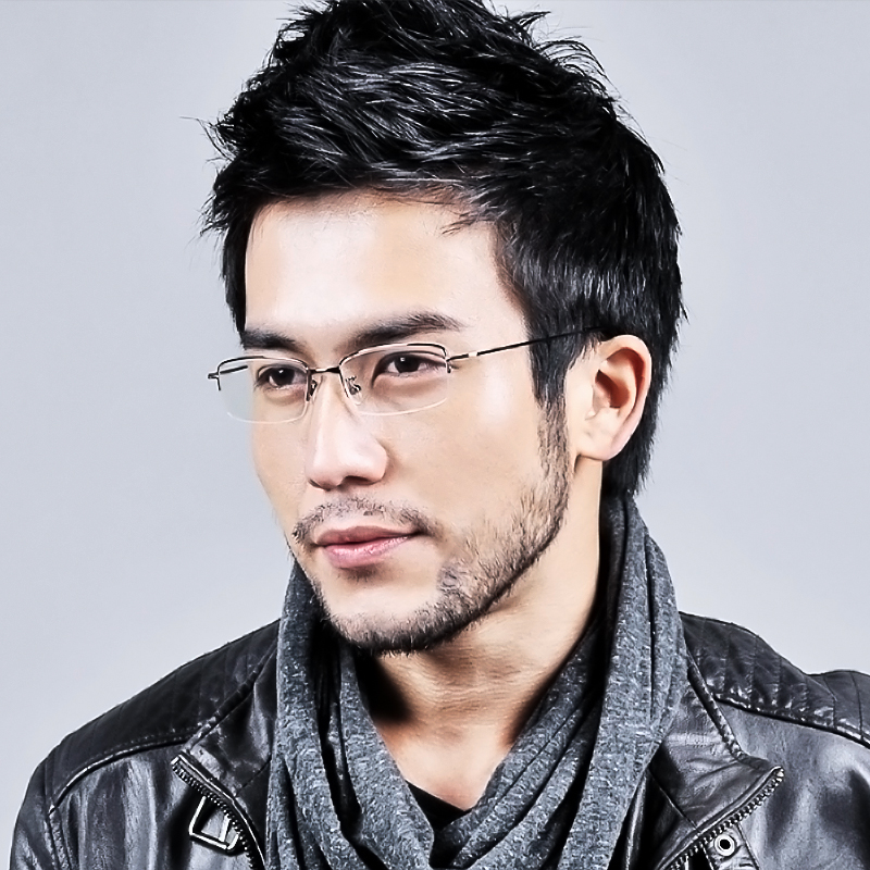 钛合金记忆钛眼镜架眼镜框近视男超轻半框方形配镜成品光学镜架