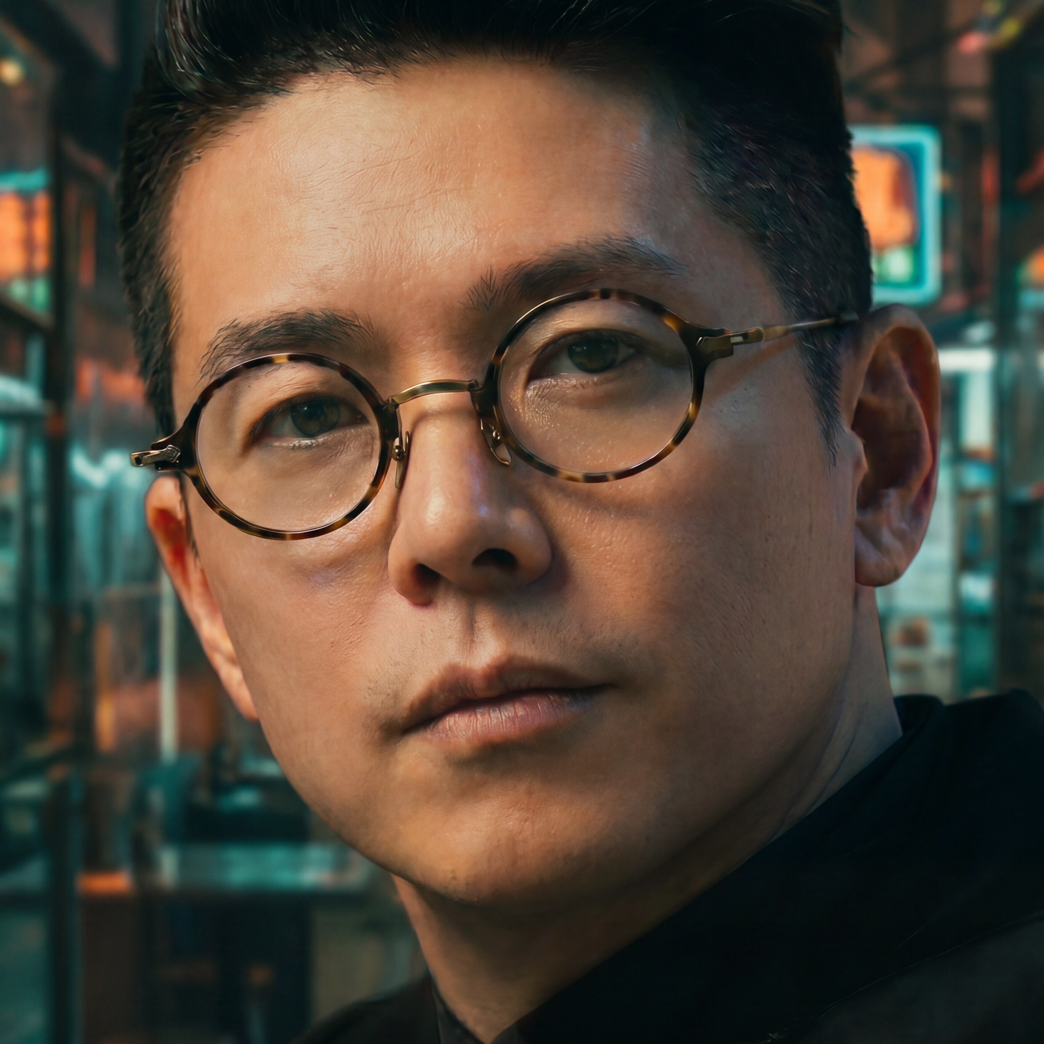 日系设计师调性文艺全框近视眼镜框架高度配镜万年龟同款纯钛小圆