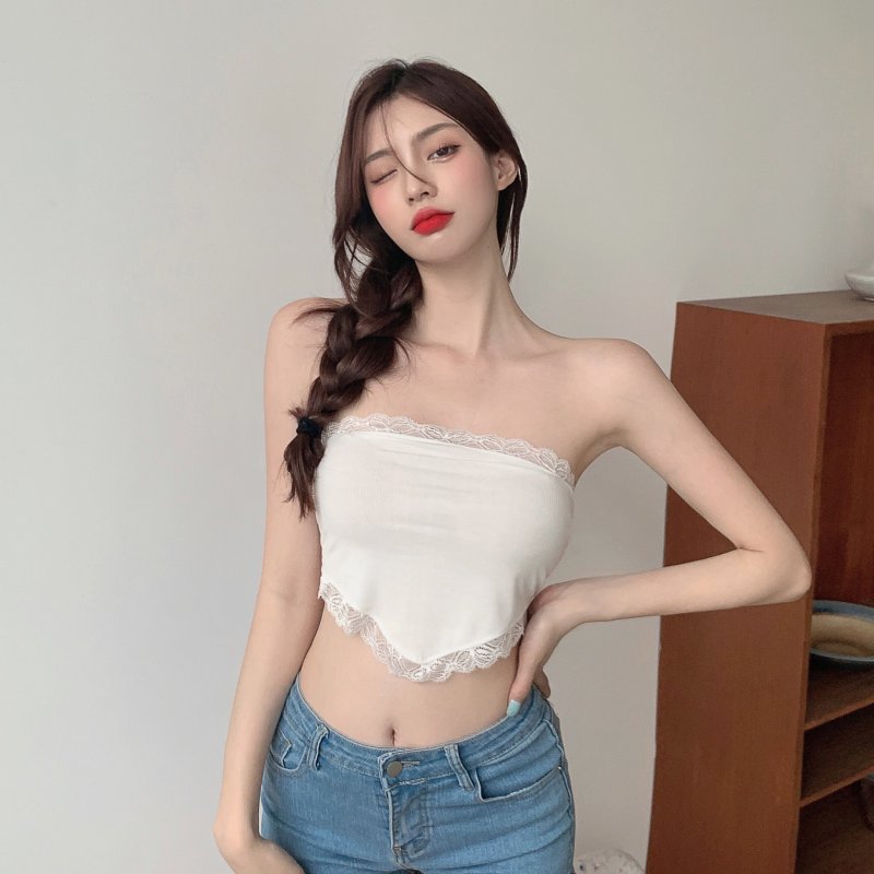 實拍~三角巾方巾肚兜式美背系帶抹胸裹胸外穿性感上衣女夏