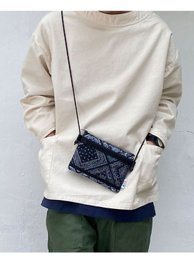 1S山系户外露营小斜挎单肩腰果花手机包Paisley Bandana Indigo潮