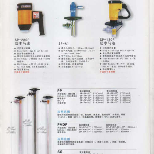 供应 SP-280P-2-V /SP-PP-47 系列STANDARD桶装泵/手提泵