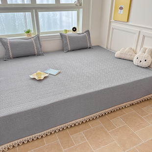 韩式纯棉榻榻米床盖高温水洗全棉厚款床单绗缝夹棉炕盖防滑土炕罩