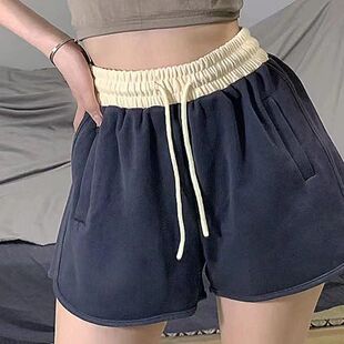 女显瘦百搭大码 瑜伽居家裤 运动短裤 韩版 高腰 三分热裤 休闲简约短裤