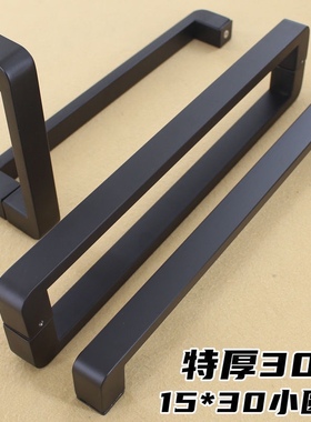 淋浴房拉手黑色玻璃门高档隔断门方型把手冲凉房加厚L型浴室拉手