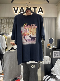 现韩国东大门代购 宽松卡通美少女图案短袖 新款 VANTA2024夏季 T恤女