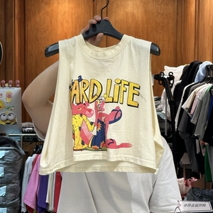 现韩国东大门代购GARMENT2024夏季新款百搭洋气卡通粉红豹背心女