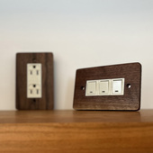 新品 美标插座 台湾日本 有条 复古实木单双控开关面板 118型