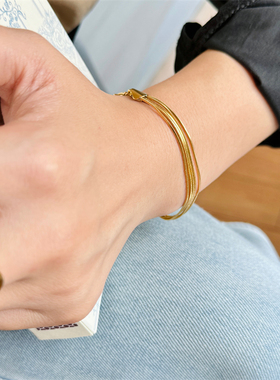 ins博主同款多层蛇骨钛钢手链