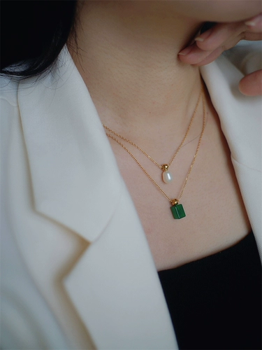 Маленькое натуральное ожерелье из жемчуга, цепочка до ключиц, простой и элегантный дизайн