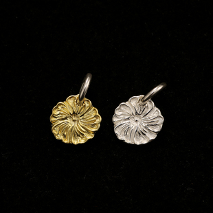 925纯银蔷薇花饼 三沐饰家 菊地健 KIKUCHI 吊坠银饰DIY配件 KEN