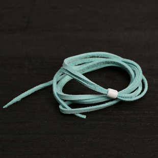 三沐高桥吾郎samgoros日本进口四面毛鹿皮绳项链绿松色皮绳链配件