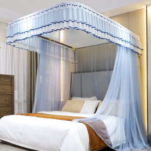 U型导轨1.8m家用蚊帐升降支架加密加厚拉绳双轨道1.5米床少女公主