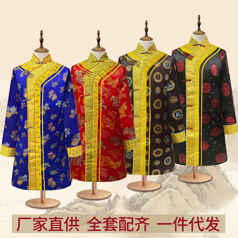 园吉福古装寿衣偏襟大袍格格服殡葬白事寿服送老衣老式唐装寿衣2