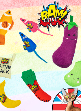 英国BAM CATNIP进口猫薄荷嗅闻100%精选北美猫薄荷填充抱踹玩具