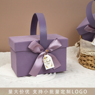 喜糖盒结婚糖盒高级感免折叠满月周岁婚礼伴手礼盒子简约手提空盒