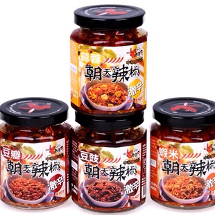 台湾进口老骡子蒜蓉虾米豆鼓豆瓣辣椒酱朝天椒剁椒辣椒霸王纯素