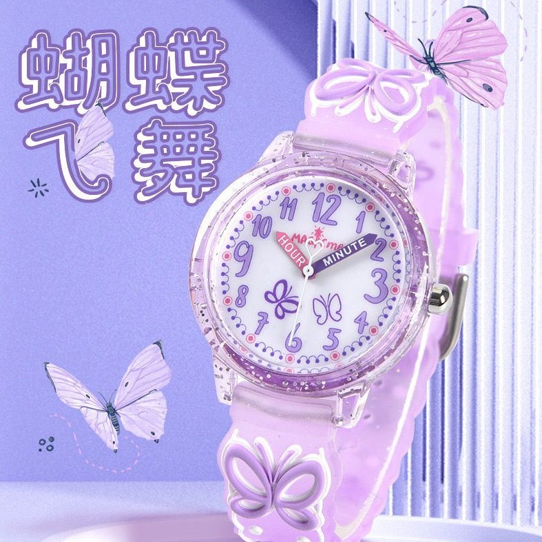 新款蝴蝶手表梦幻3D卡通美少女防水指针腕表可爱少女风石英表儿童,手表,配件,淘宝优惠券,粉丝福利购,淘宝优惠卷