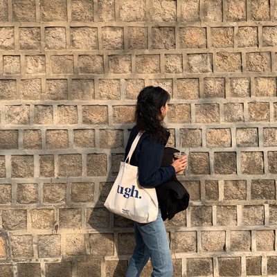 韩国chic原宿纯色帆布包女文艺学生百搭书包日系ins少女帆布袋布