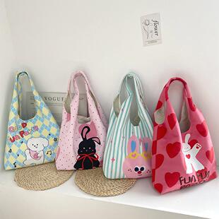 2025原创Nice奶牛设计慵懒风单肩包书包文艺简约卡通大容量帆布包