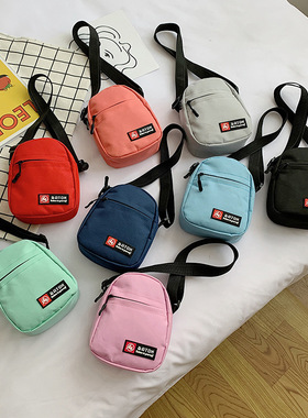 手机包小包包男2021新款潮斜挎女包学生网红百搭小挎包迷你帆布包