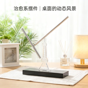 大号东方明珠钢铁侠混沌摆永动机摆件客厅桌面装饰永动仪生日礼物