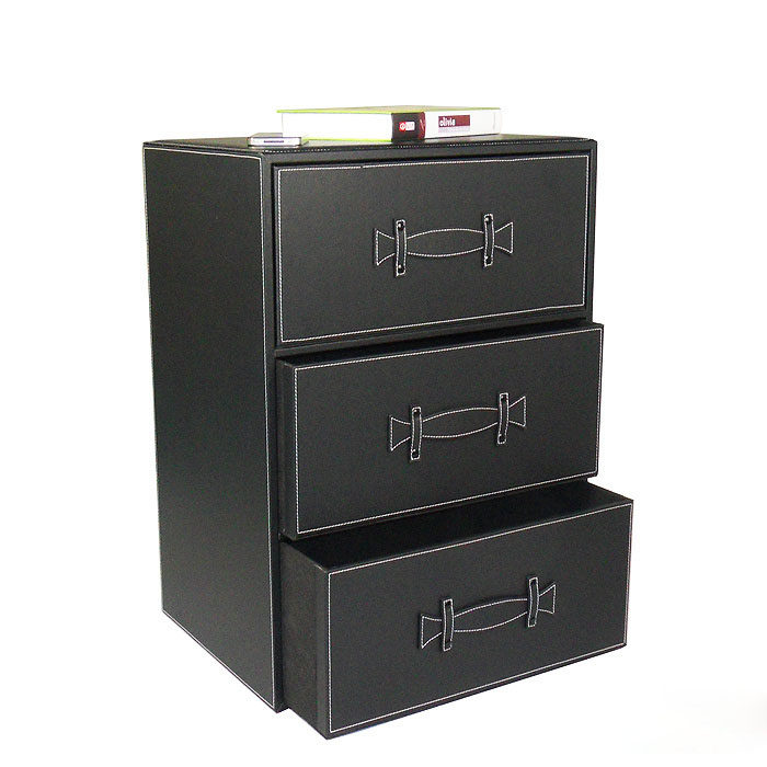 时尚现代皮质三层抽屉柜 高档鞋柜收纳柜 宝宝衣柜储物柜 特价