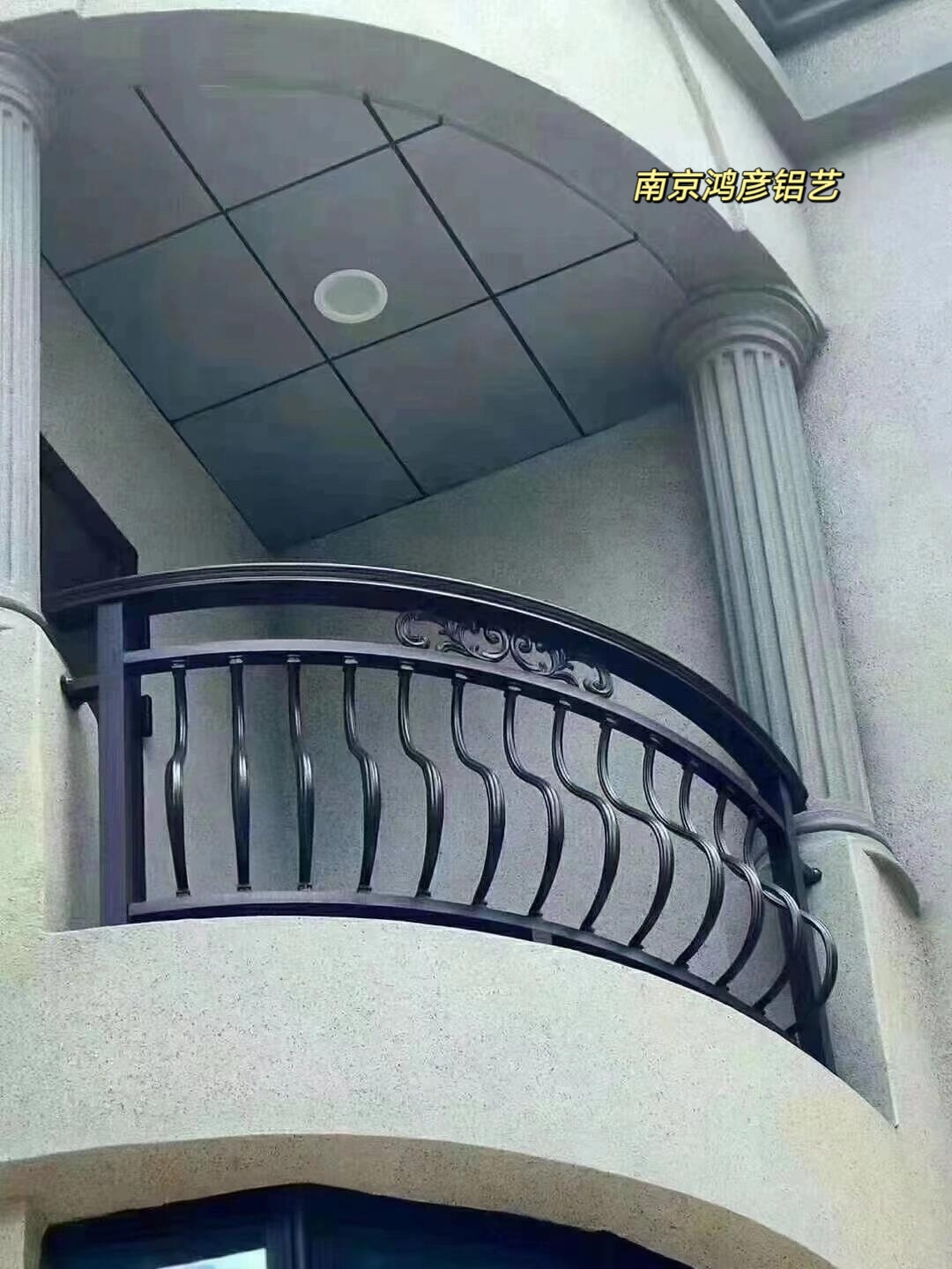 南京弧形阳台护栏楼梯扶手别墅庭院花园围栏室内室外铝艺防护栏