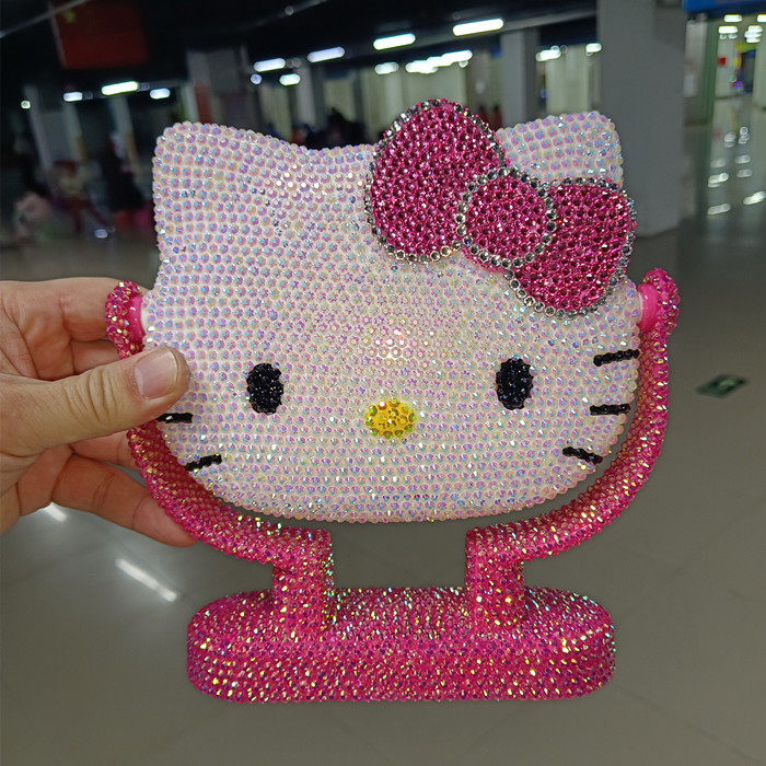 创意礼品招财猫猫咪贴钻镜子