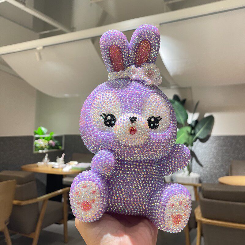 不怕摔大耳朵兔子娃娃贴钻