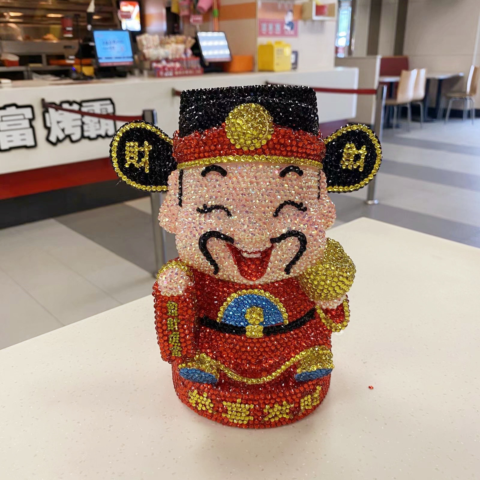 财神爷存钱罐财神摆件卡通搪胶 硬币存钱储蓄罐手办摆件开业送礼