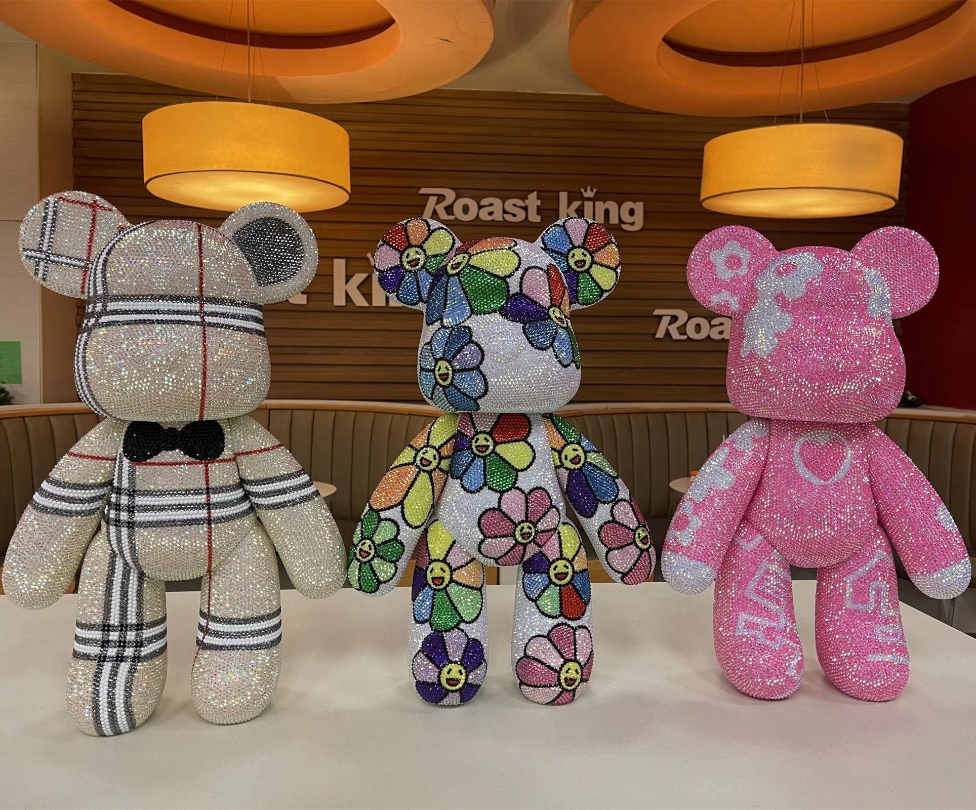 潮牌暴力熊diy手工贴钻熊粘钻材料钻石小熊送闺蜜男女友祝福礼品