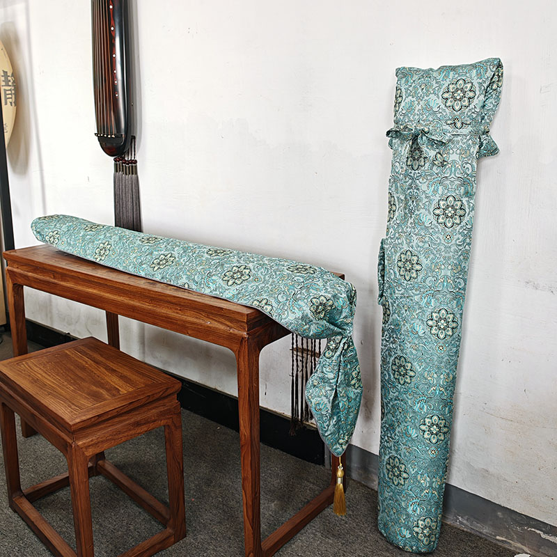 织锦蓝莲花系列 古琴琴囊 琴包 古琴盖布遮灰布防尘布立体感强