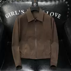 2026 Autumn and Winter New Style Lapel Motorcycle Leather Jacket Men's High-End Fashion Youth Trendy Casual Jacket
