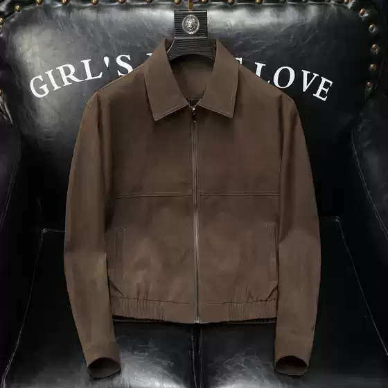 2026 Autumn and Winter New Style Lapel Motorcycle Leather Jacket Men's High-End Fashion Youth Trendy Casual Jacket